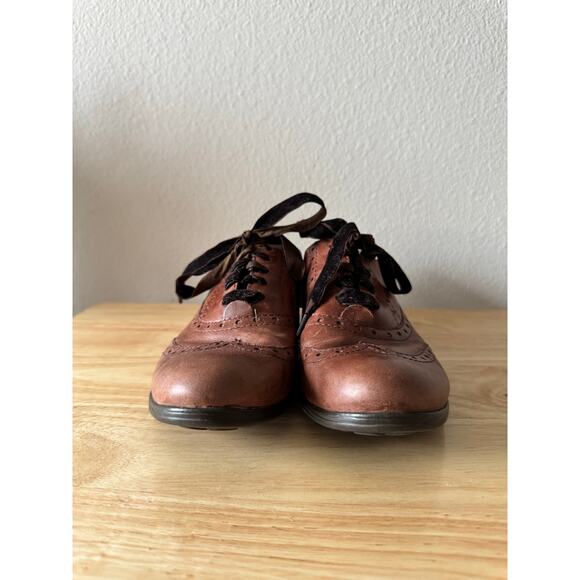 Womens Born Kika Brown Leather Oxford Flats Brogue Velvet Laces Sz 8 - Picture 3 of 10